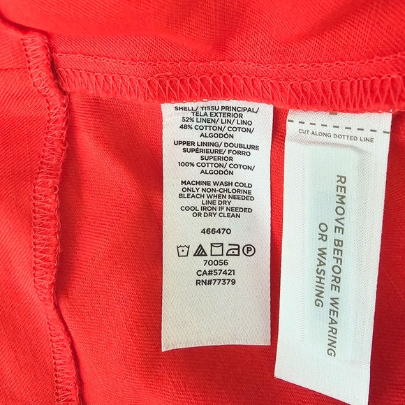 Ann Taylor Red Sleeveless Halter A-Line Blend Linen Midi Dress Size 4P NWT - Picture 6 of 7